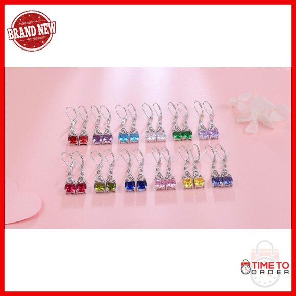 Sterling Silver Celtic Knot Leverback Earrings with Birthstone Drop